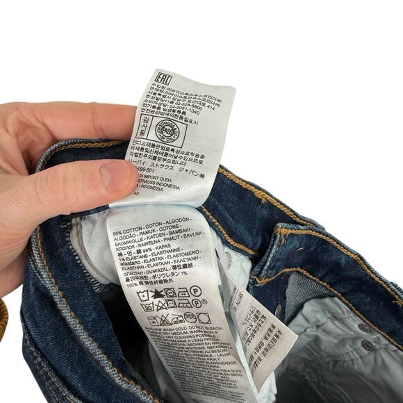 Levis Ribcage Boot Jeans Turn Up Dark Wash High Rise Button Fly NEW Womens 25 - Picture 10 of 11